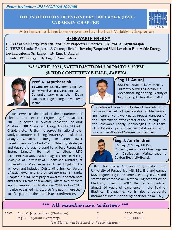 Read more about the article IESL NC Renewable Enegy Technical Talk