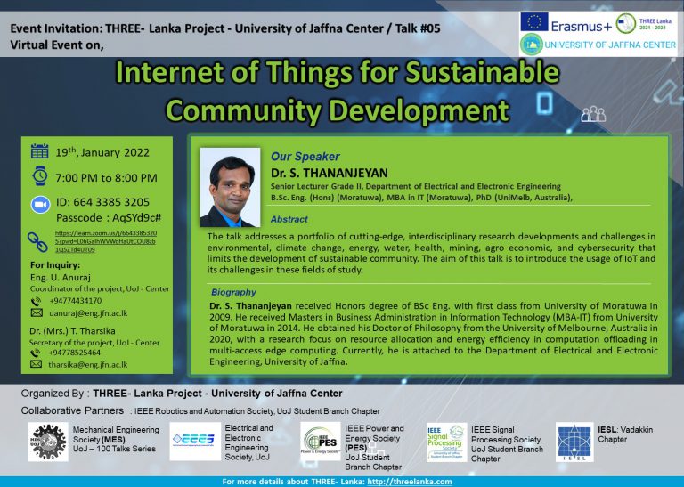 Read more about the article Virtual Event on Internet of Things for Sustainable Community Development